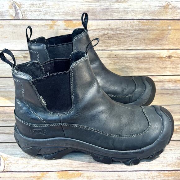 Keen Mens Black Leather Anchorage III Insulated Waterproof Boots SIze 10 main image 8